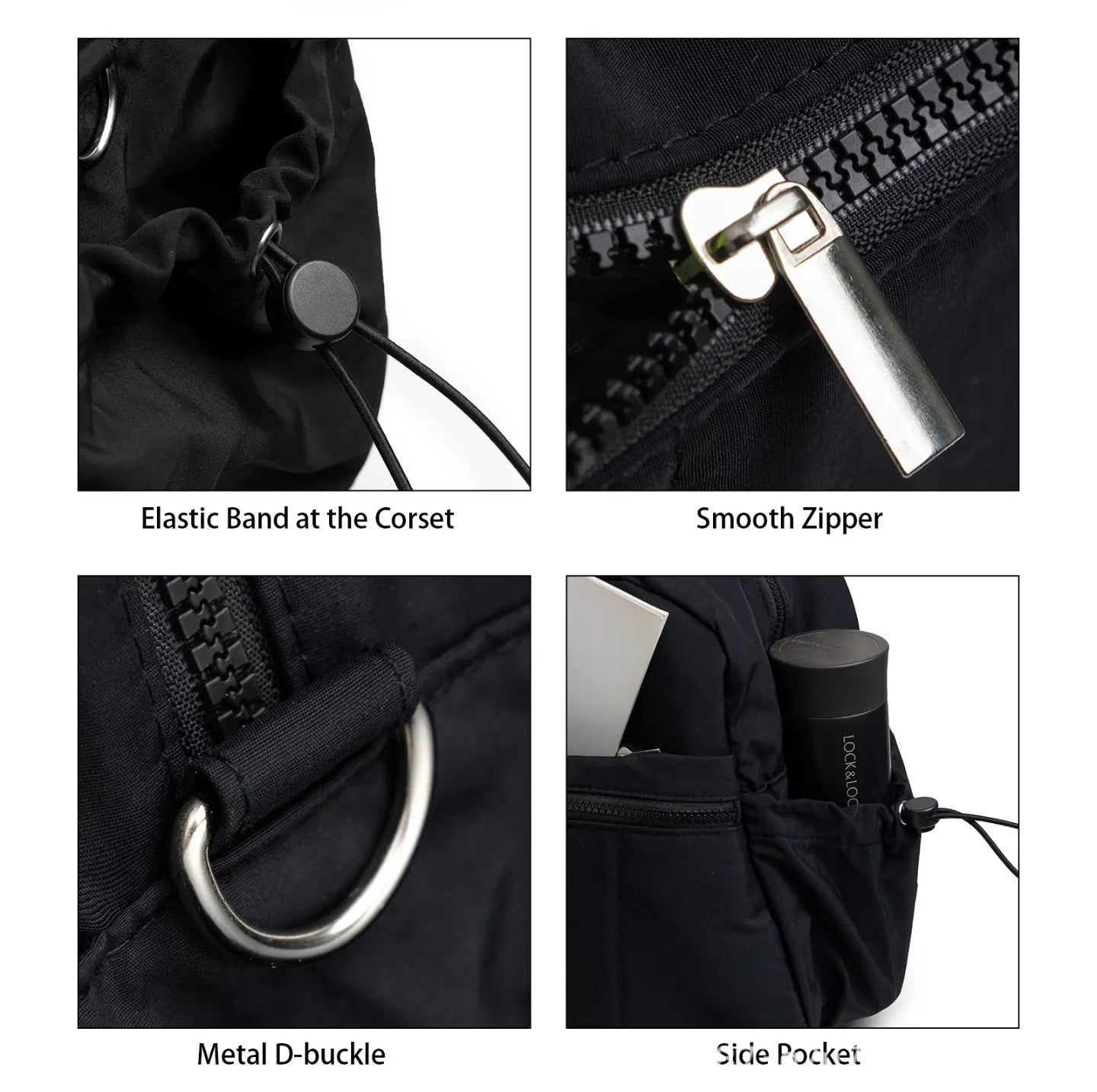 Design Details of Women Travel Duffle Bag, Multi-Pocket Gym Bag.