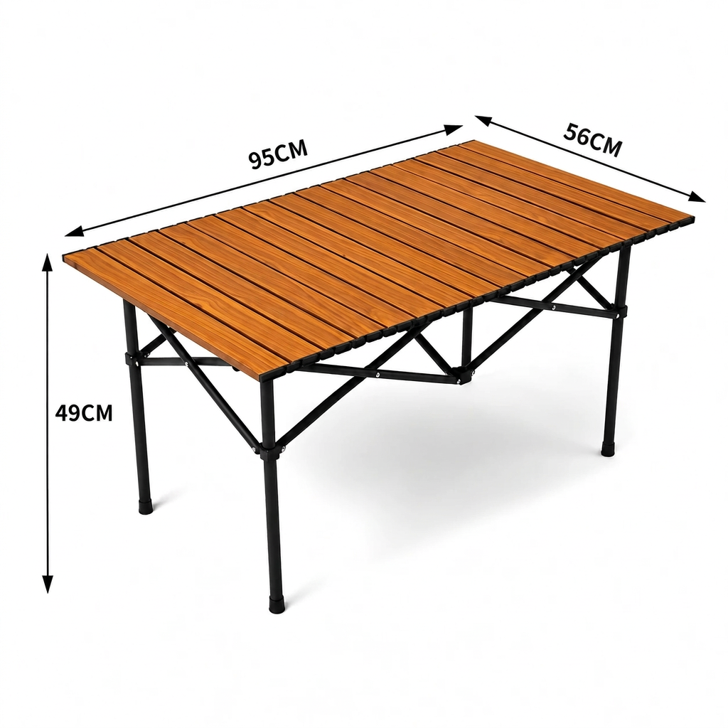Portable Camping Table with Size Details.