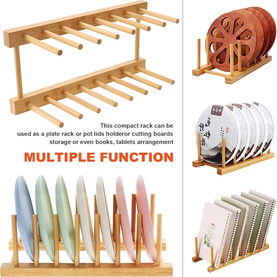 Multiple Usage Of Wooden Dish Holder.