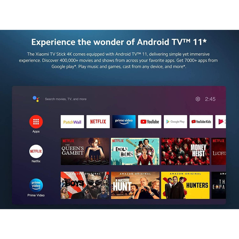 Experience the wonder of Android TV with Xiaomi TV Stick 4K