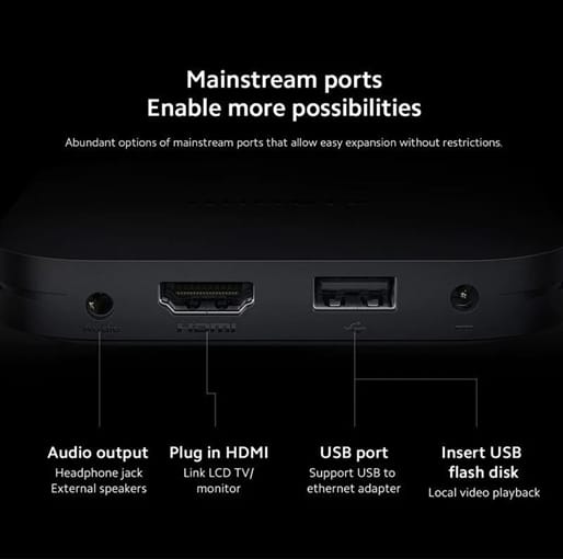Xiaomi TV Box S 2nd Gen 4K Ultra HD with various ports 