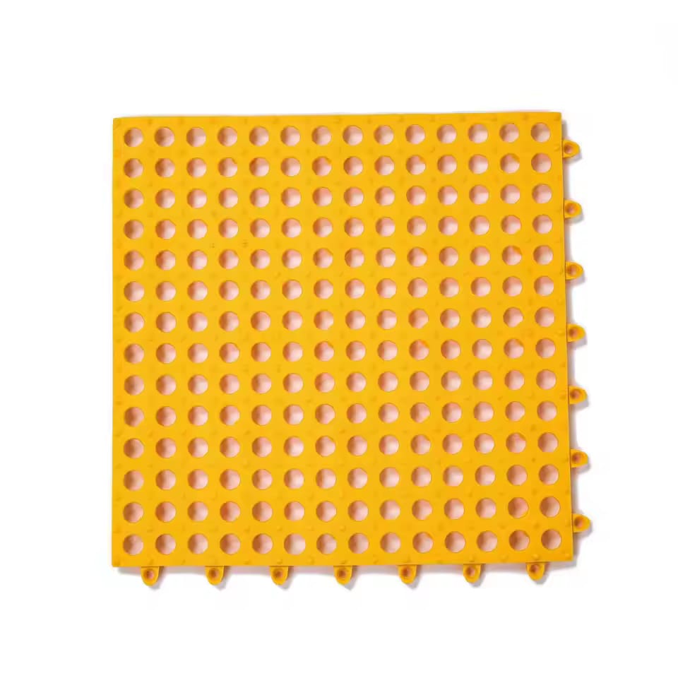Yellow Mesh Mat Non-Slip Bathroom Shower Mat, Mesh Square Floor Mat
