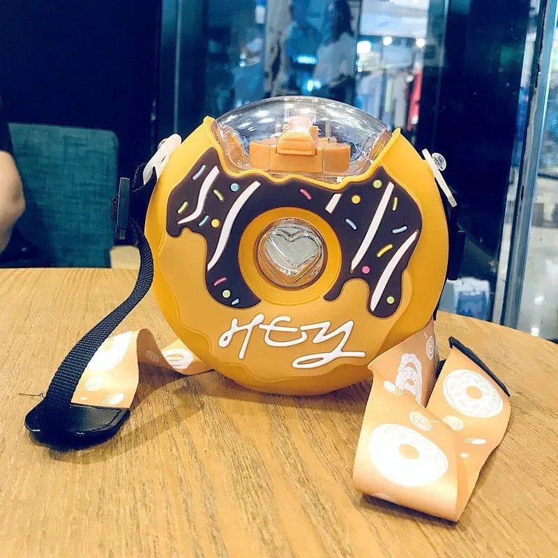 Donut-Shaped Kids Drinking Bottle With Straw, Water Bottle For School, Kindergarten Donut-Shaped Kids Drinking Bottle With Straw, Water Bottle For School, Kindergarten