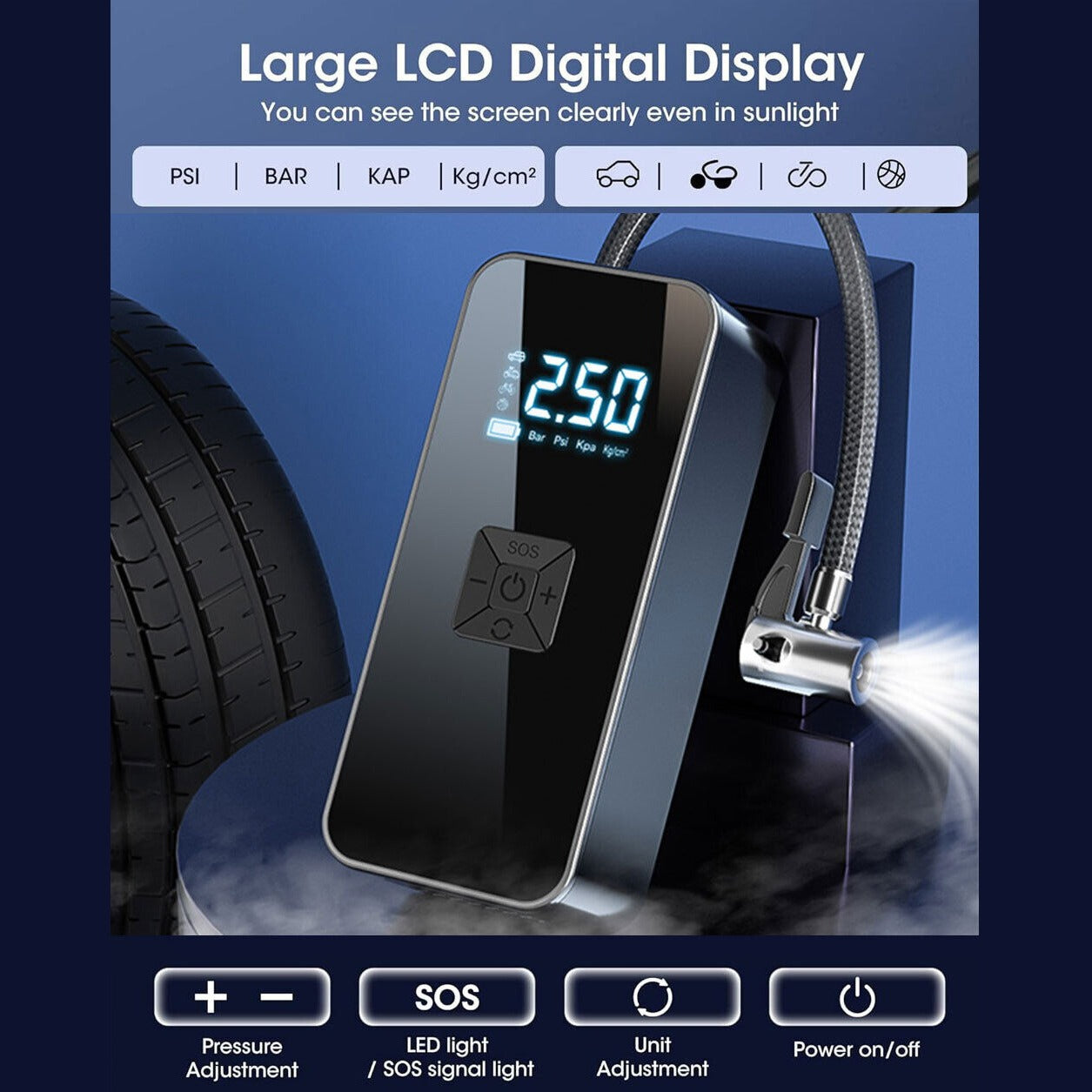 large  digital display air compressor 