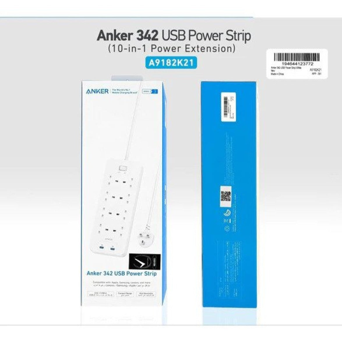 10-in-1 Power Strip with USB White