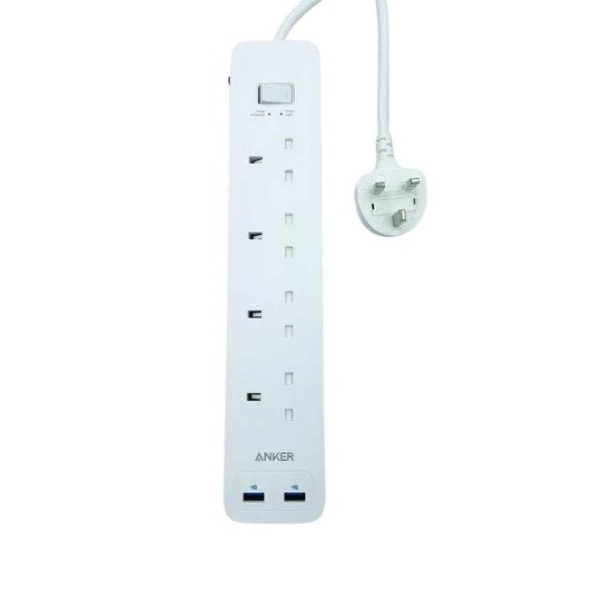 6-in-1 Power Extension in White Background.