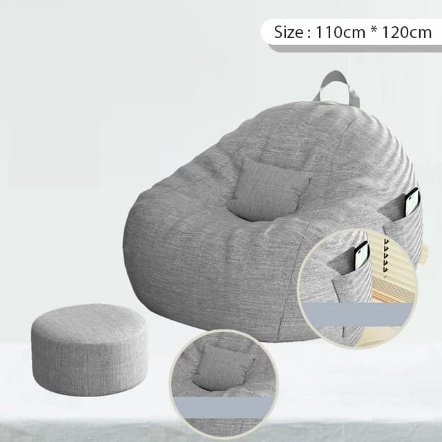 Size of Grey Padded Bean Bag Chair.