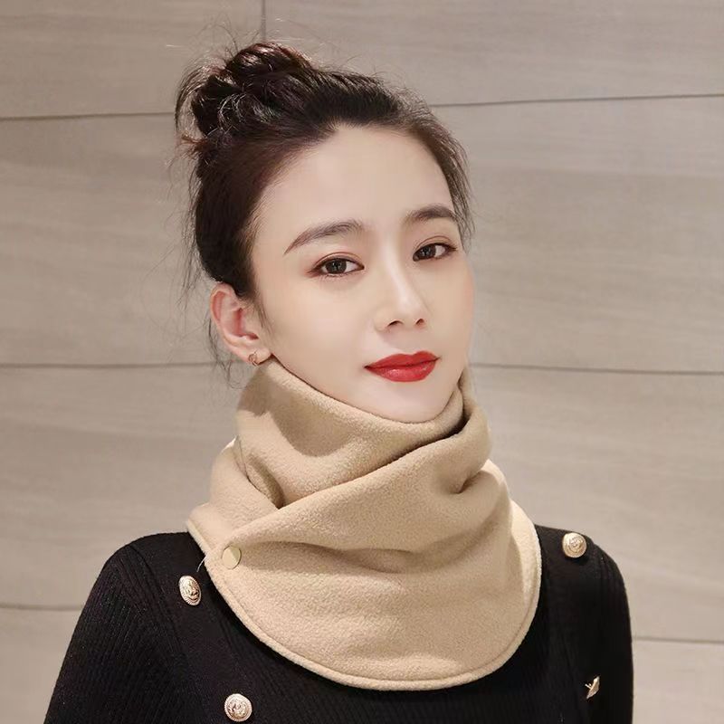 lady wearing Winter Fleece Neck Scarf