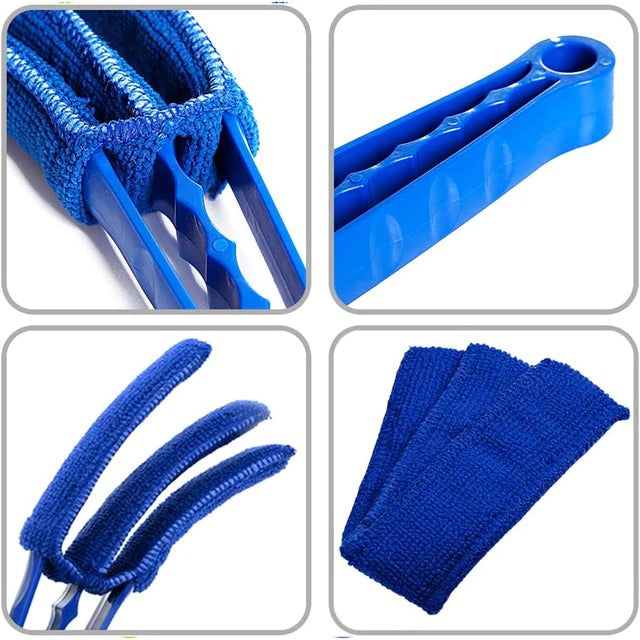 blue Microfiber Window Blinds Brush