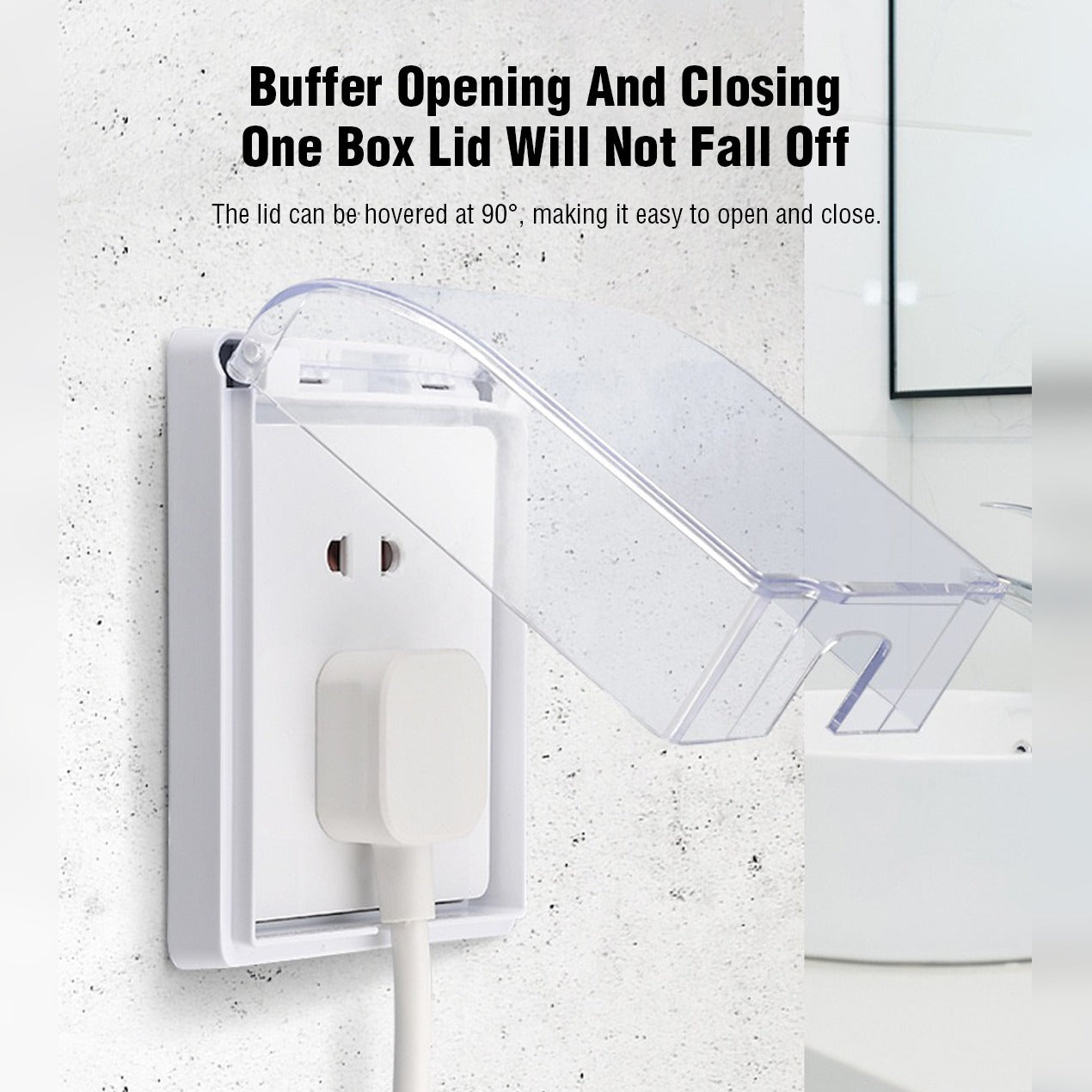 Switch Socket Waterproof Cover - Bathroom Splash-Proof Protector, Transparent Adhesive Box for Outlet Safety