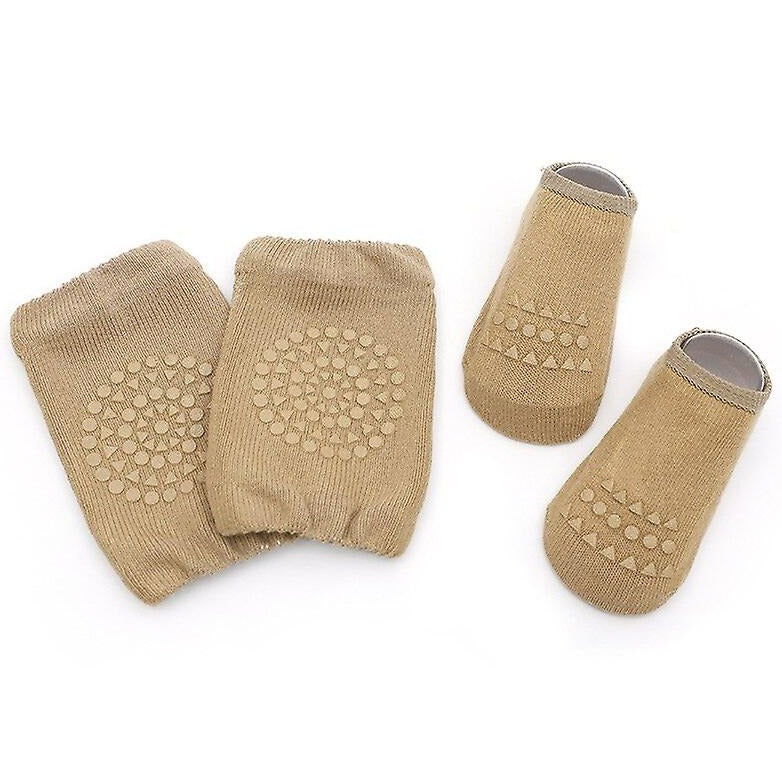 Baby elbow and knee pad brown color