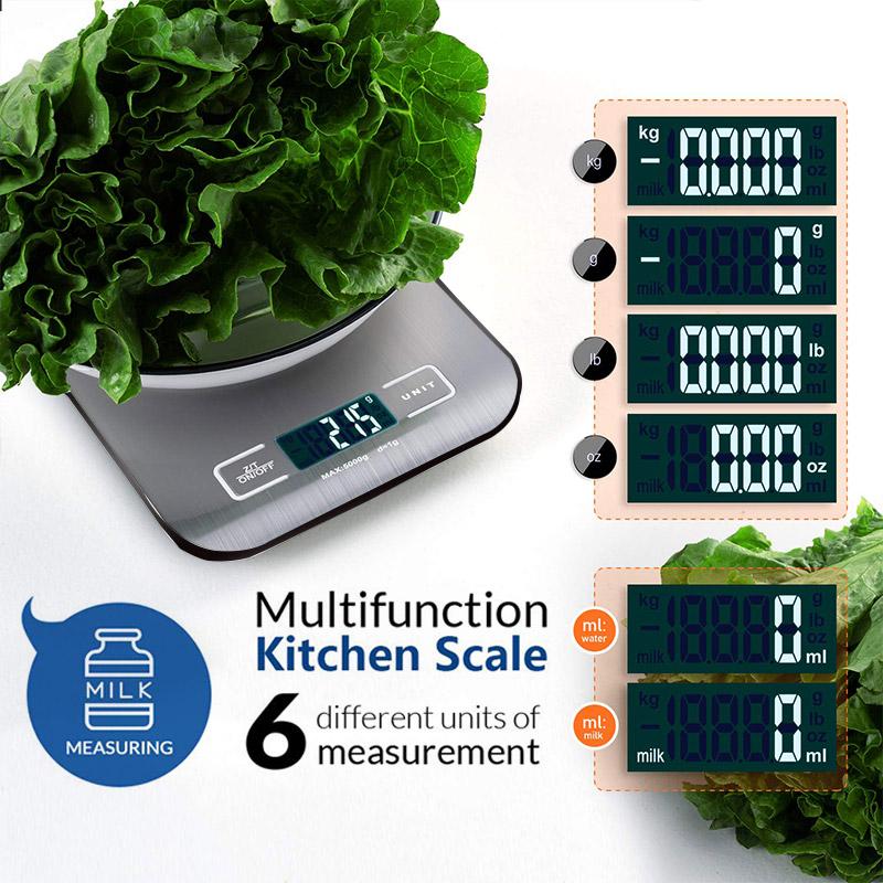 Kiaitre Digital Food Scale - 11lb/5kg Kitchen Scales Digital