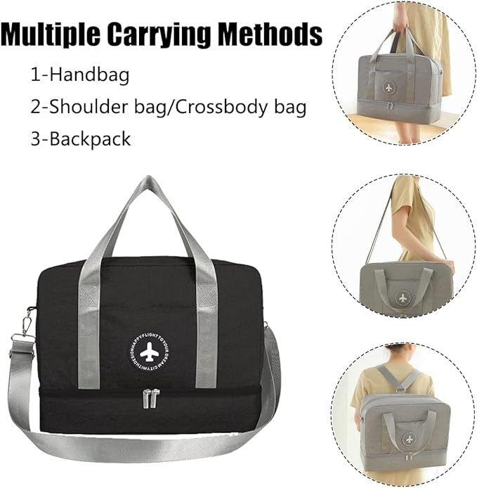 multiple carrying methods in Gym Bag with Wet/Dry Separation