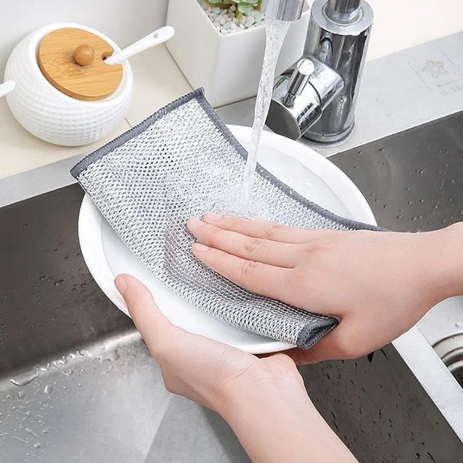 Non-Scratch Wire Dishcloth, Dishwashing Rags, Reusable Wire Cleaning Cloth For Kitchen, Sinks, Pots, Pans Non-Scratch Wire Dishcloth, Dishwashing Rags, Reusable Wire Cleaning Cloth For Kitchen, Sinks, Pots, Pans