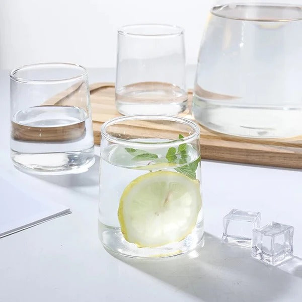 elegant glass filled with lemonade
