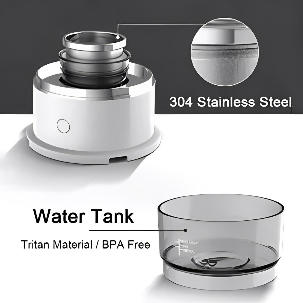 stainless steel and water tank of coffee maker