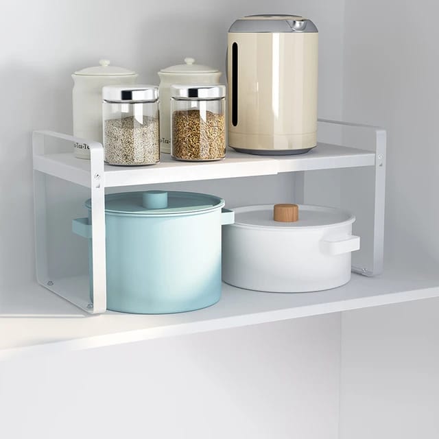 Deep Kitchen Cabinet Stackable Racks Expandable Kitchen Storage Rack, Cabinet Insert For Kitchen Cupboard,