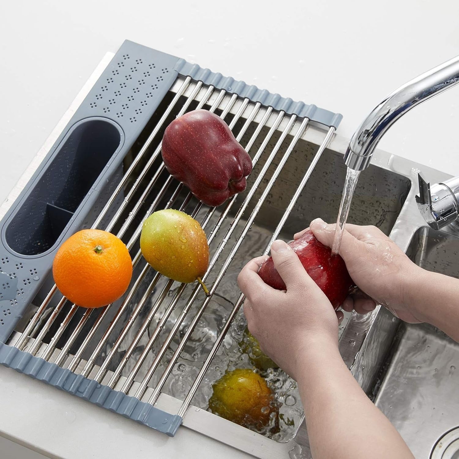 Fruits Placed on Dish Drainer to Dry.