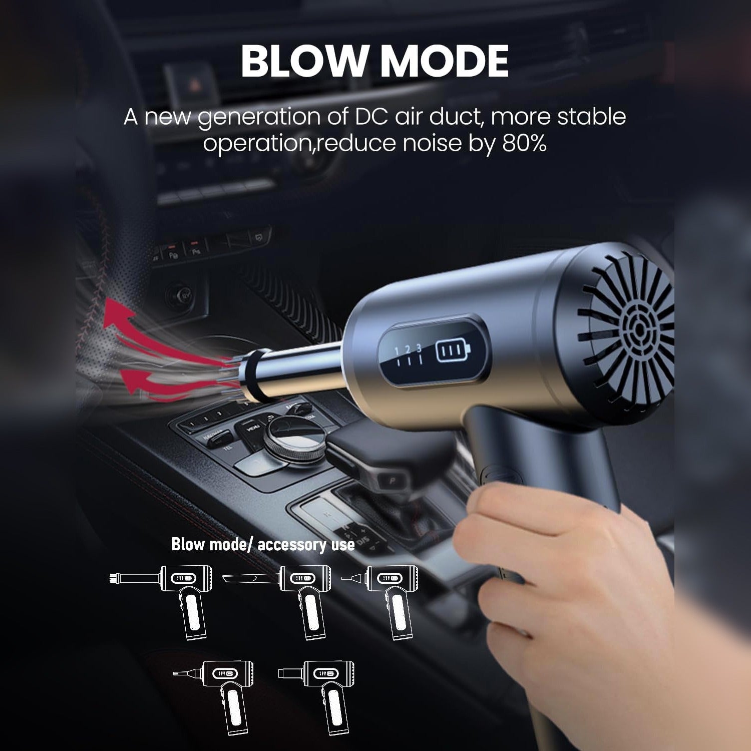 blow mode of 2 in 1 Cordless Air Duster