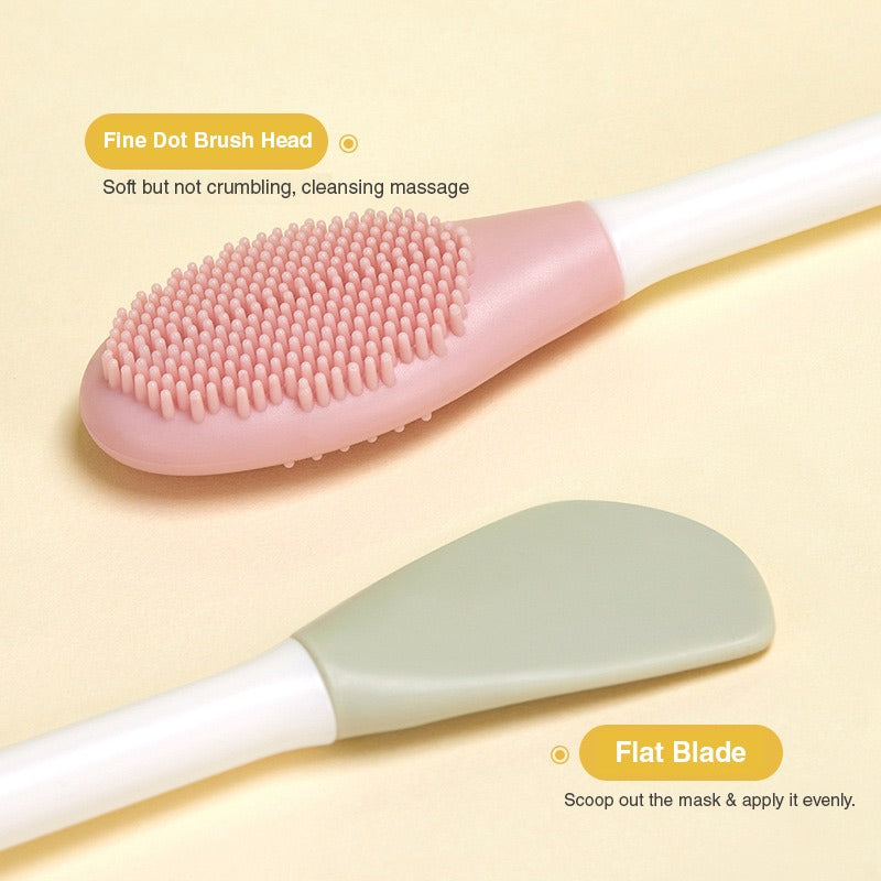 showcasing their unique characteristics of Double-Head Facial Mask Brush - Brushes for DIY Mud Masks, Cleansing, and Skincare