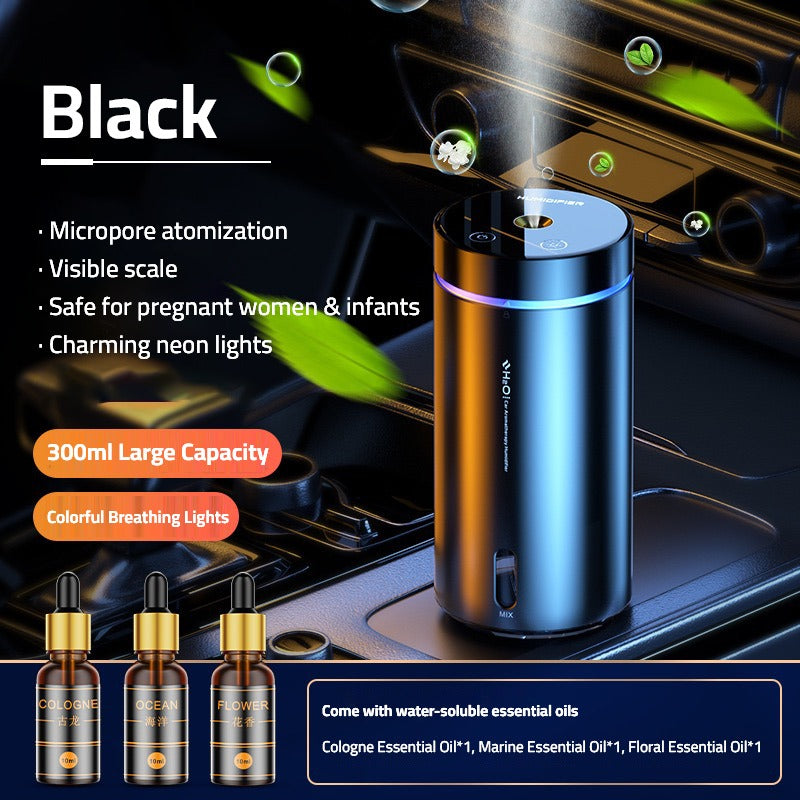 Car Air Humidifier USB Aromatherapy Diffuser with LED Light - Car/Home/Office Freshener & Purifier