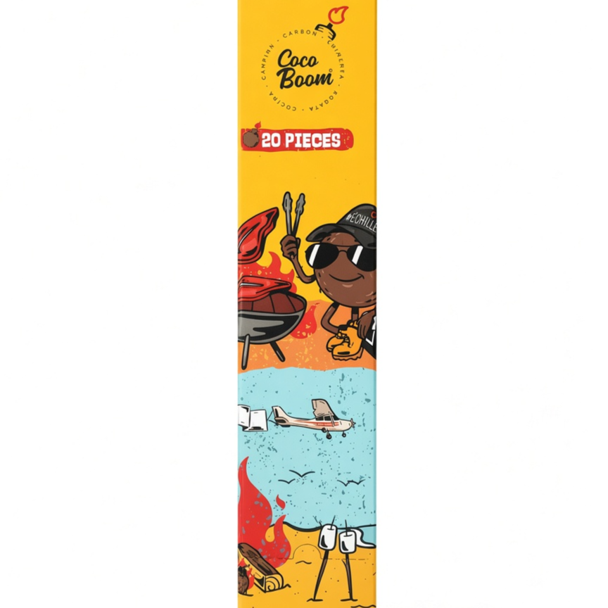 Coco Boom Coconut Shell Fire Starter – Natural Firelighter for BBQ, Camping & Fireplaces