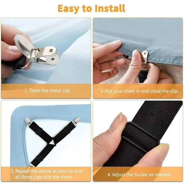 easy to install Adjustable Bed Sheet Holder Straps