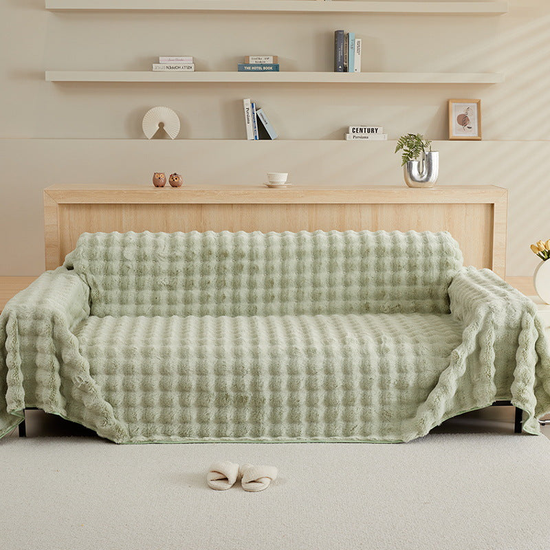 green Super soft couch cover