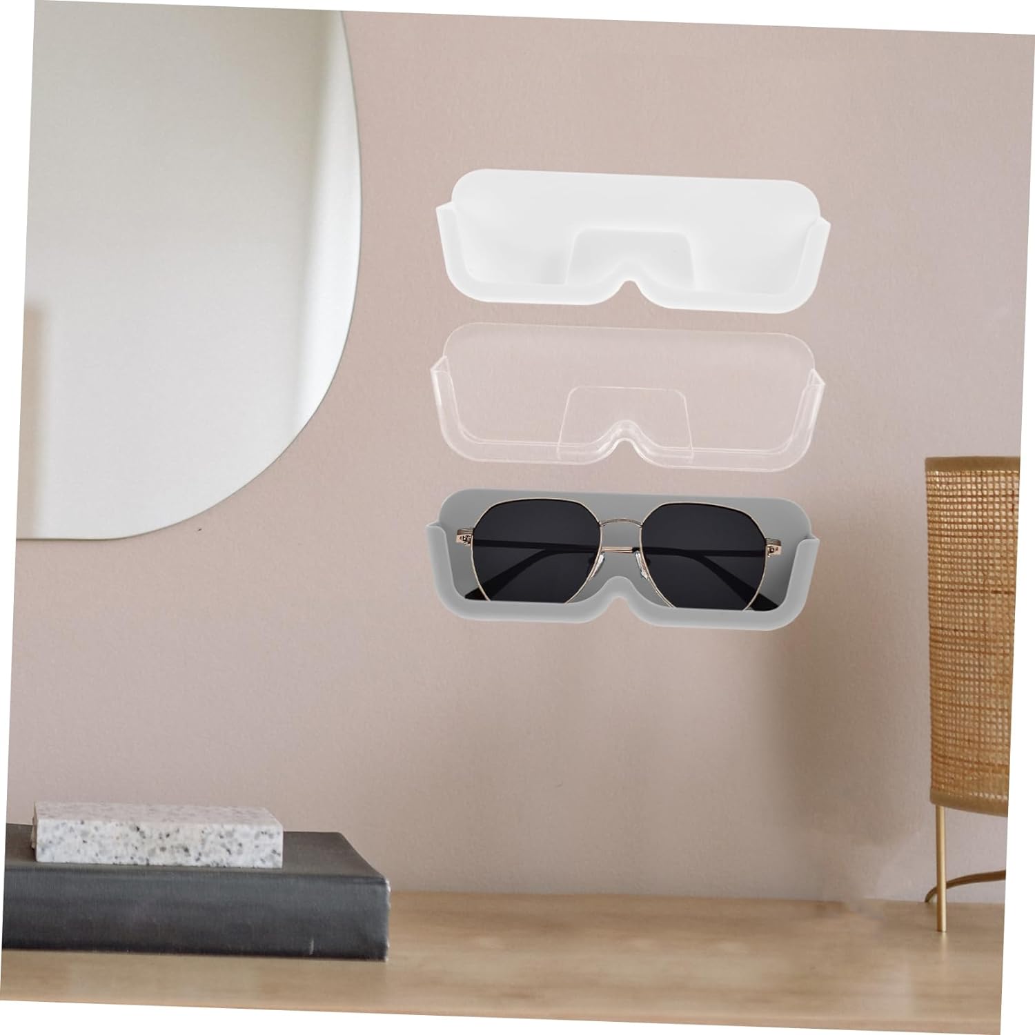 3 Sets of Wall Mounted Eye Glass Holder.