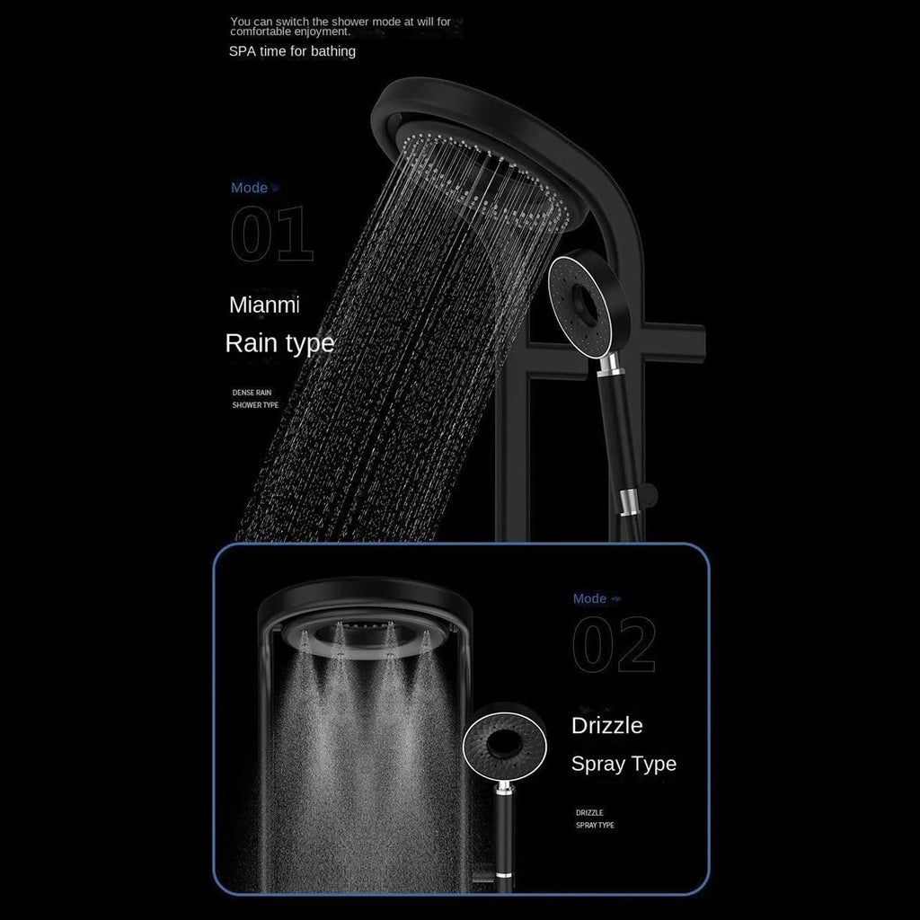 Thermostatic Shower Panel, Rain Shower Faucet Set, Digital display Bathroom Shower with Storage Rack Thermostatic Shower Panel, Rain Shower Faucet Set, Digital display Bathroom Shower with Storage Rack