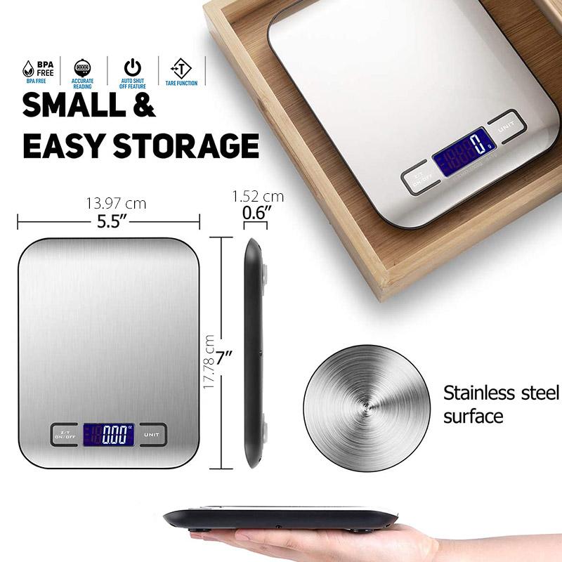 5 Kg/11lbs Stainless Steel Digital Kitchen Food Scale