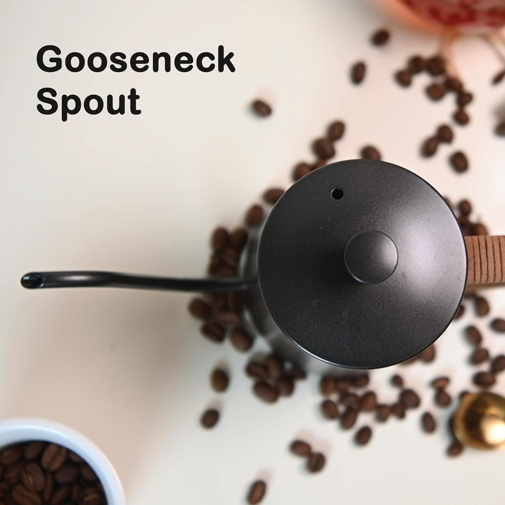 Macnoa Coffee Pot, Gooseneck Sprout, Hand wound Grip Macnoa Coffee Pot, Gooseneck Sprout, Hand wound Grip