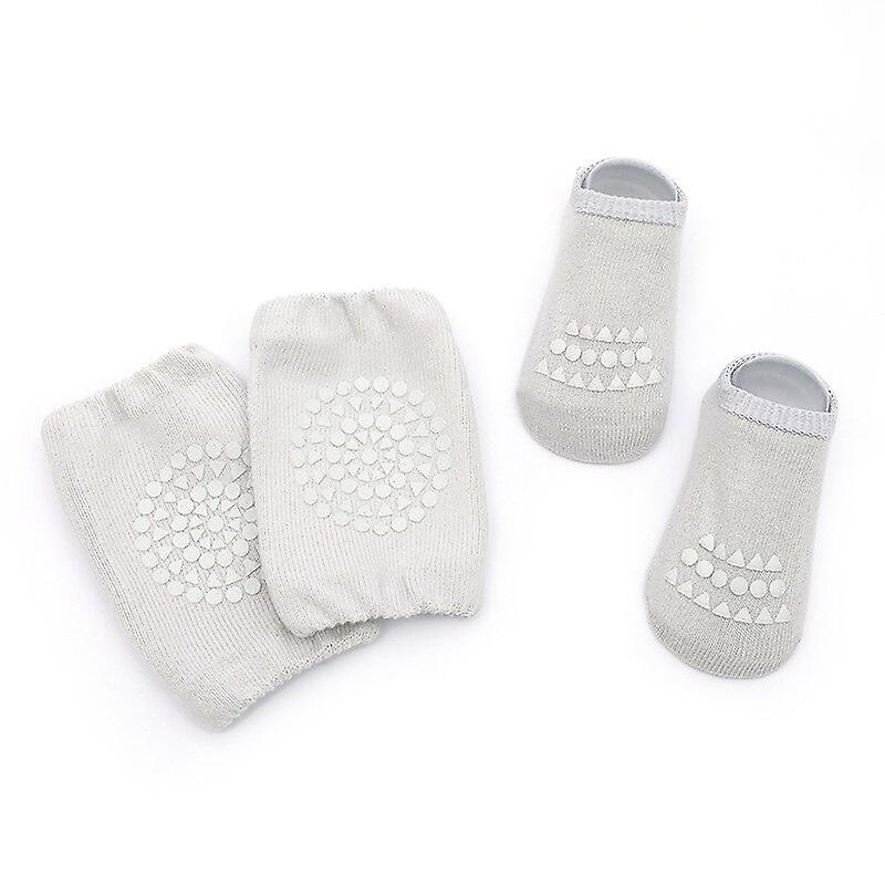 Baby elbow and knee pad light grey color