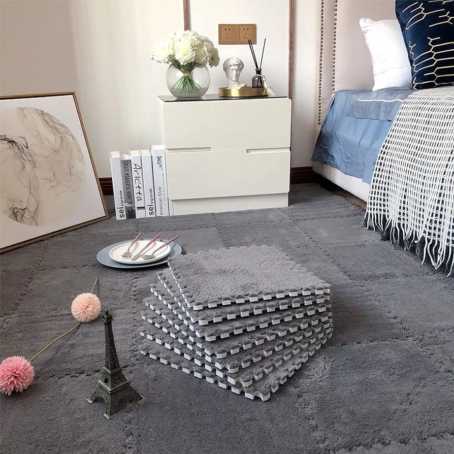 Grey Carpet Tile Floor Mat.