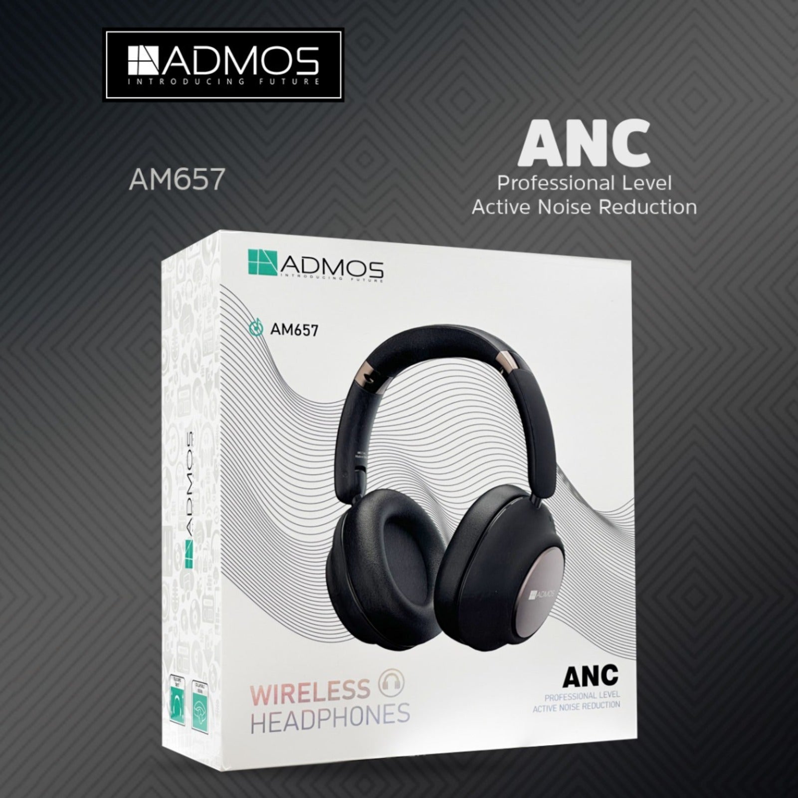 Package of ADMOS ANC Wireless Headphone.