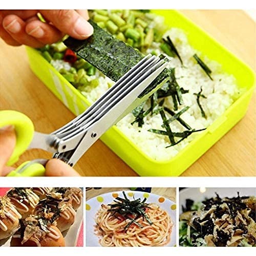 Kitchen Scissor, Stainless Steel 5 Blade Kitchen Gadget, Multi-layer Herb Scissors Kitchen Scissor, Stainless Steel 5 Blade Kitchen Gadget, Multi-layer Herb Scissors