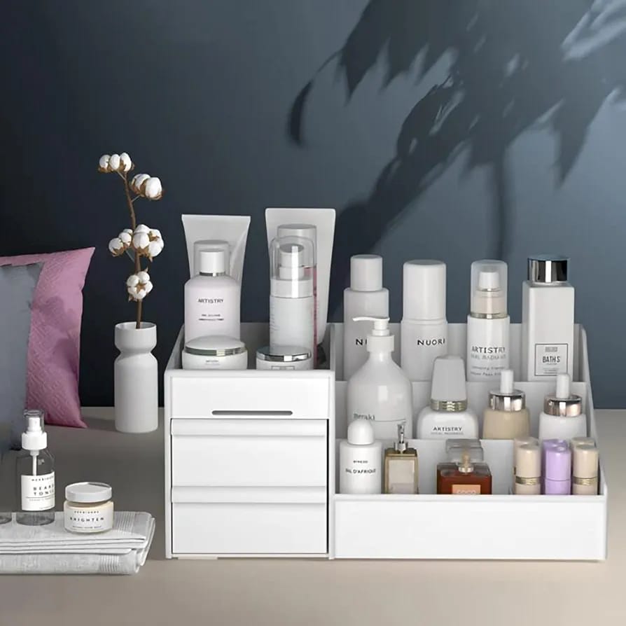 Makeup Desk Organizer, Multi-functional Storage Rack Box With Drawers For Bedroom, Bathroom Makeup Desk Organizer, Multi-functional Storage Rack Box With Drawers For Bedroom, Bathroom
