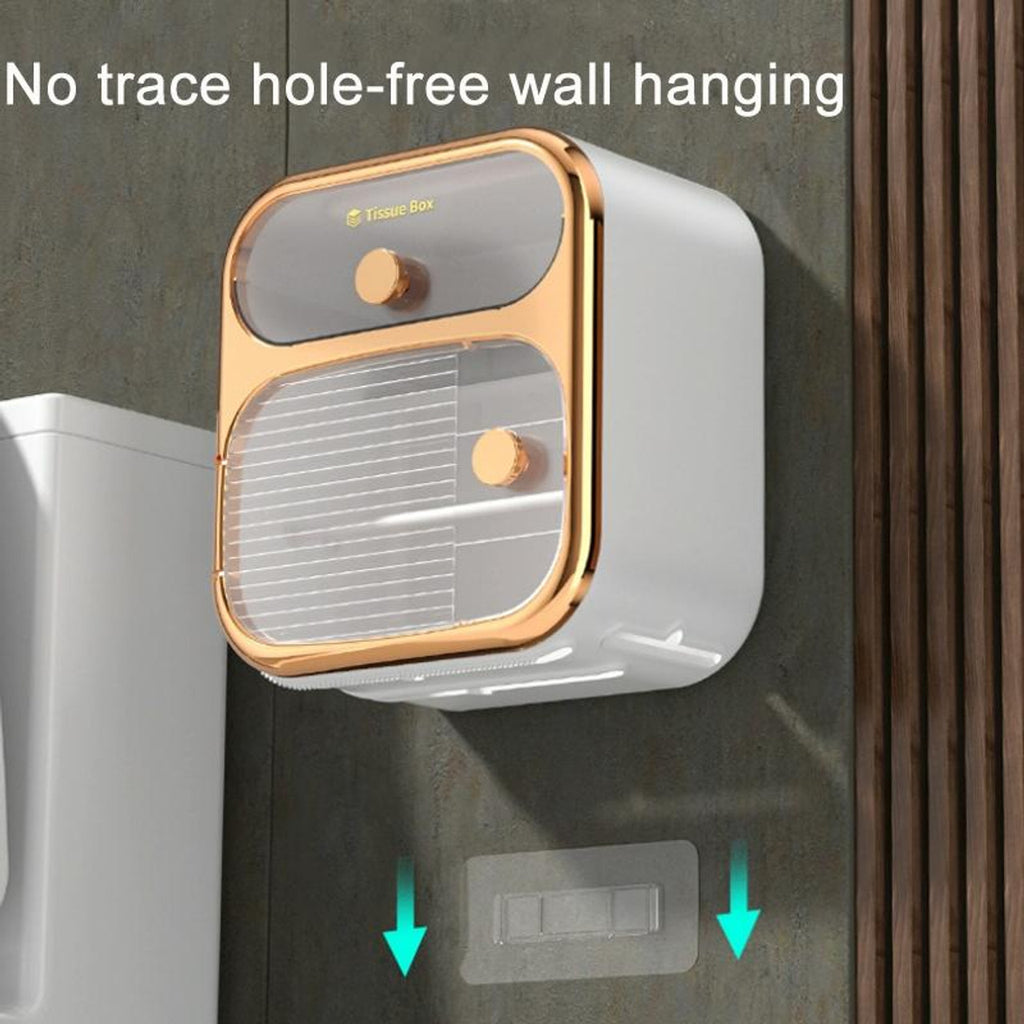 Wall Mounted Tissue Holder with Storage Box, Tissue Dispenser for Kitchen, Toilet, Bathroom Wall Mounted Tissue Holder with Storage Box, Tissue Dispenser for Kitchen, Toilet, Bathroom