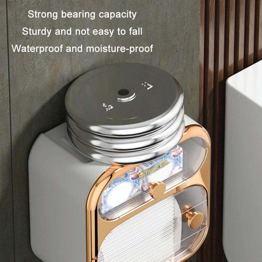 Wall Mounted Tissue Holder with Storage Box, Tissue Dispenser for Kitchen, Toilet, Bathroom Wall Mounted Tissue Holder with Storage Box, Tissue Dispenser for Kitchen, Toilet, Bathroom