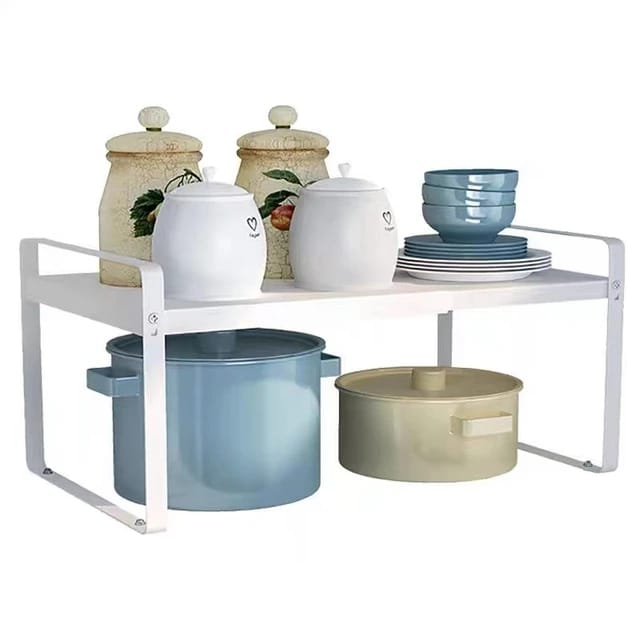 Retractable Countertop Storage with Crockery items.