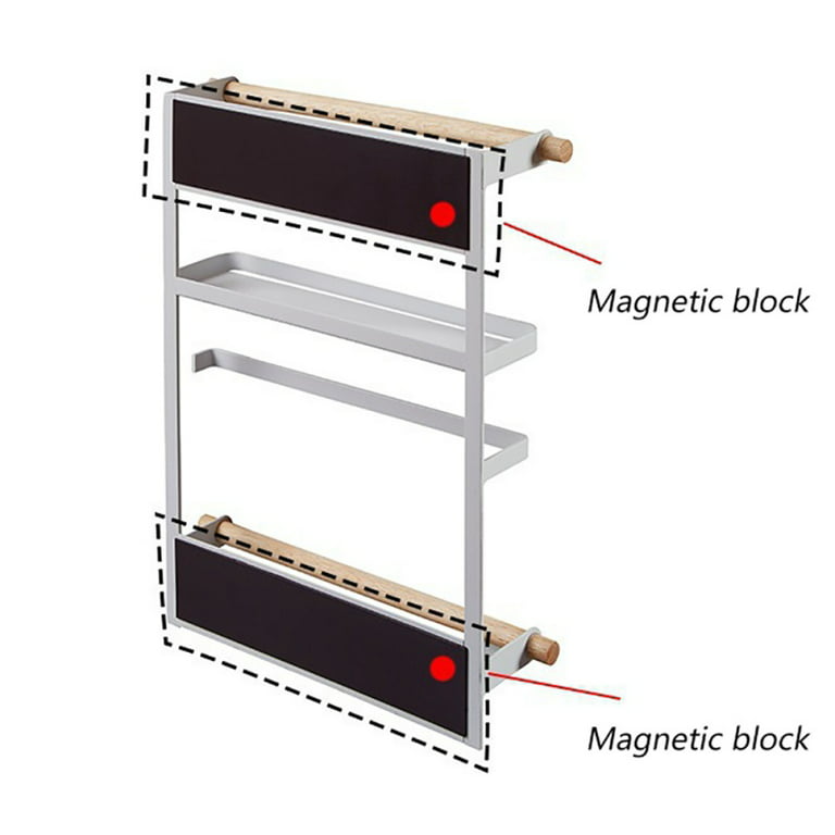 Magnetic Refrigerator Fridge Sidewall Storage Rack Shelf, Multi-use Ki