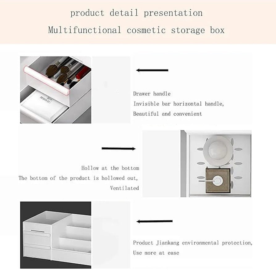 Makeup Desk Organizer, Multi-functional Storage Rack Box With Drawers For Bedroom, Bathroom Makeup Desk Organizer, Multi-functional Storage Rack Box With Drawers For Bedroom, Bathroom