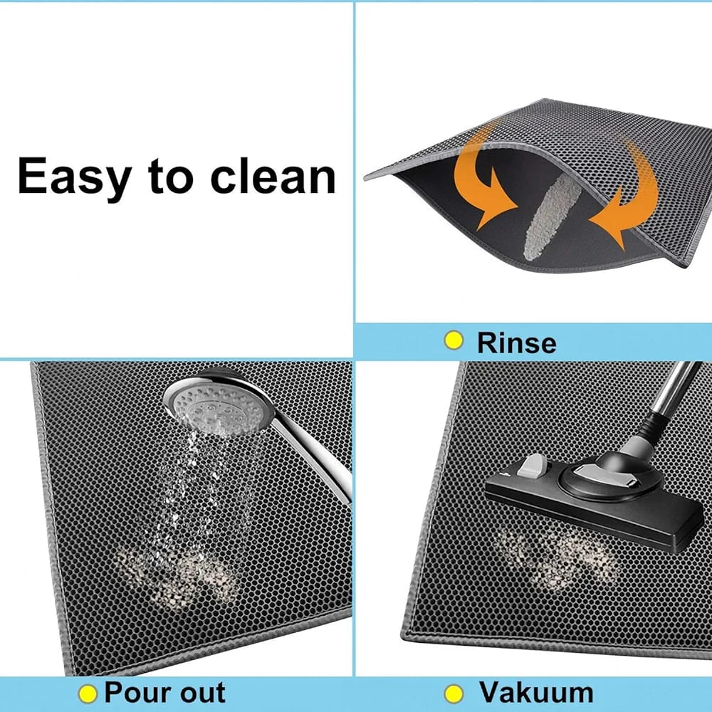 Cleaning of Cat Litter Tray Mat.