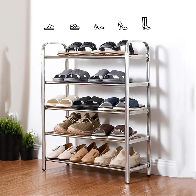 Multi-Layer Stainless Steel Shoes Rack - Space-Saving Shoe Cabinet Shelf