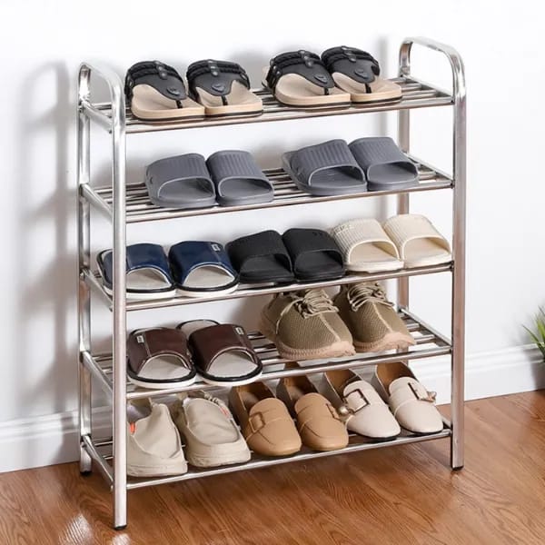 Multi Layer Stainless Steel Shoes Rack Space Saving Shoe Cabinet She