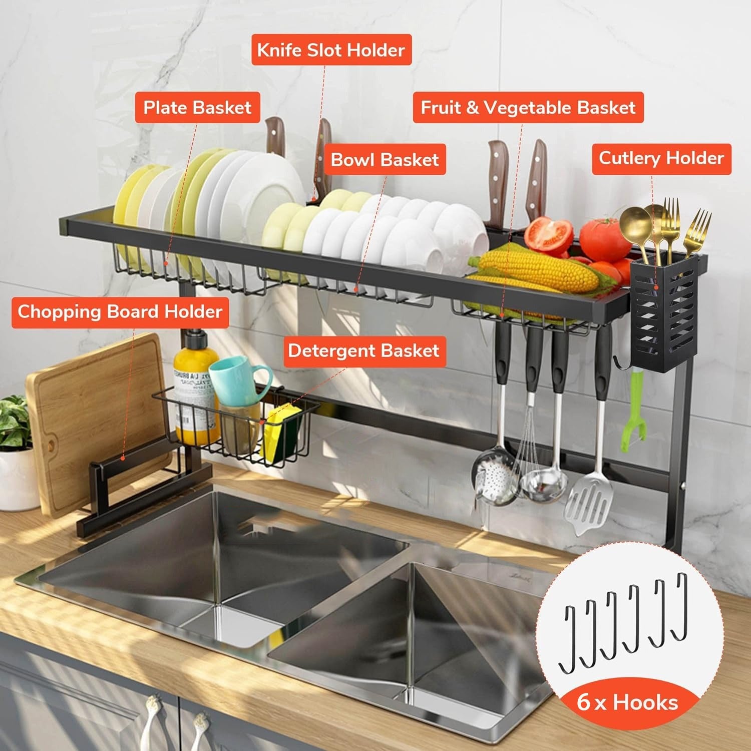 Over the Sink Dish Drying Rack perfect organizer for kitchen