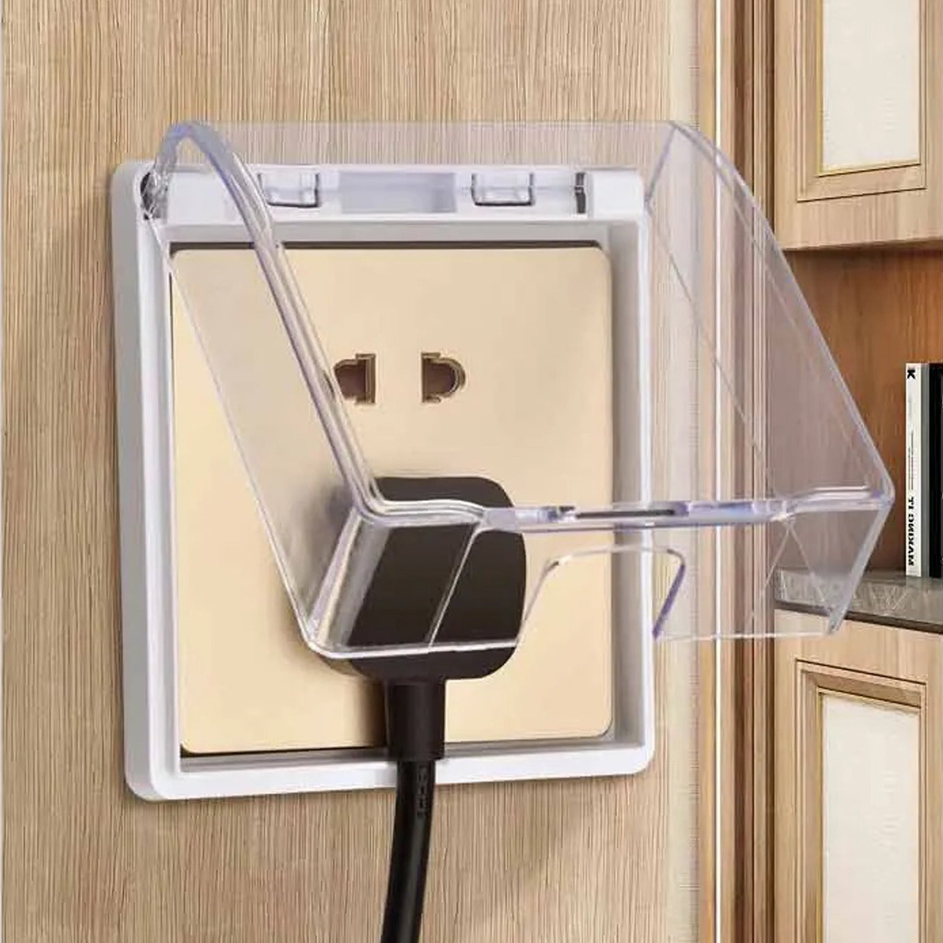Switch Socket Waterproof Cover - Bathroom Splash-Proof Protector, Transparent Adhesive Box for Outlet Safety