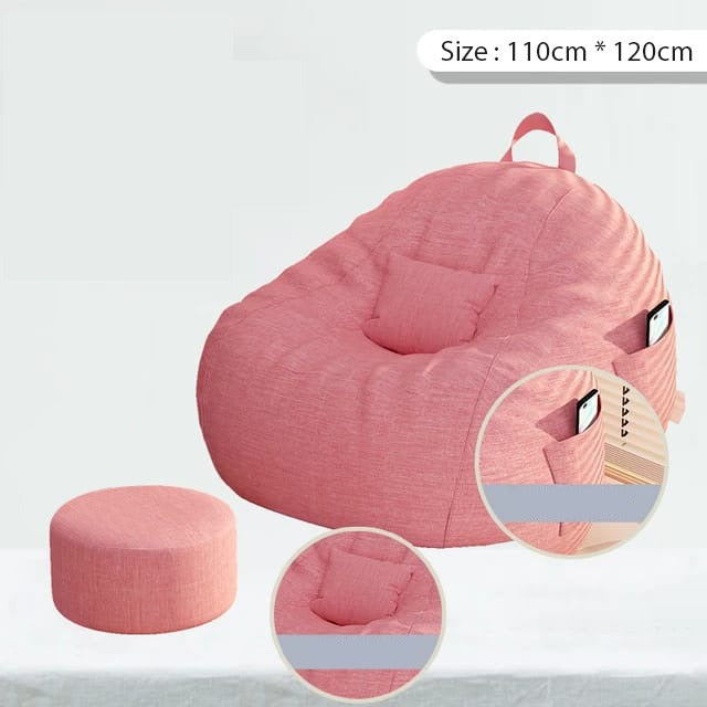 Size of Pink Padded Bean Bag Chair.