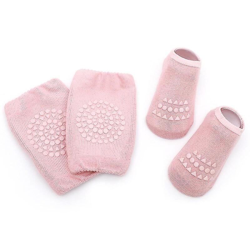 Baby elbow and knee socks in pink color.