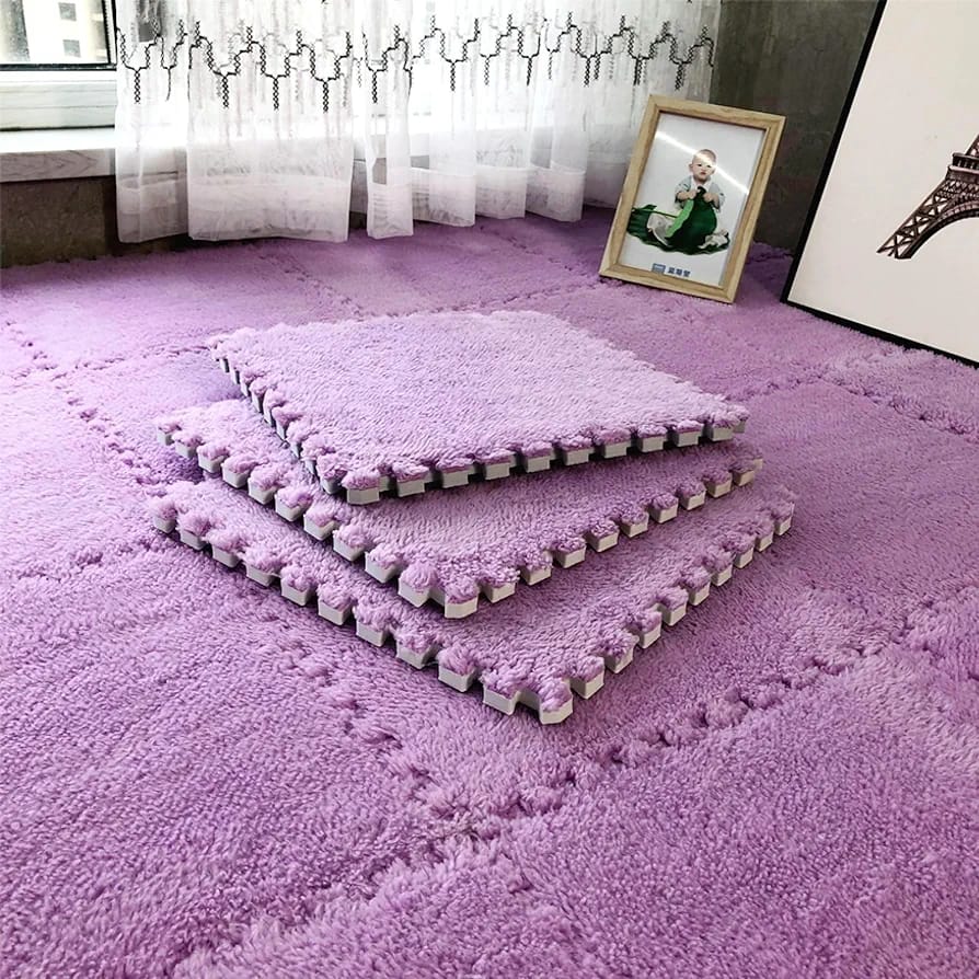 Purple Carpet Tile Floor Mat.